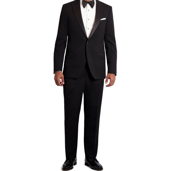 Ike Behar Super 120's Wool 1-Button Peak Lapel Tuxedo with Matching Pants